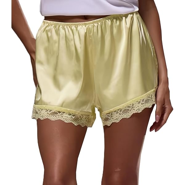 Women Y2K Silk Mini Bubble Shorts Ruffle Hem Low Waisted Satin